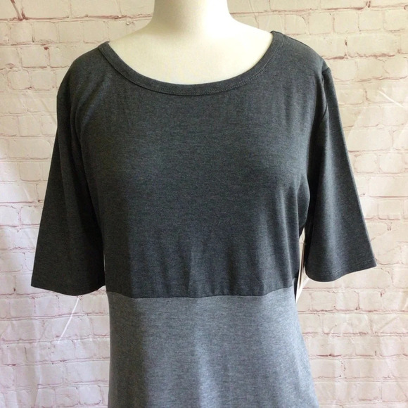 LuLaRoe Julia Black and Gray Striped Dress NWT - Size Medium - Picture 2 of 9